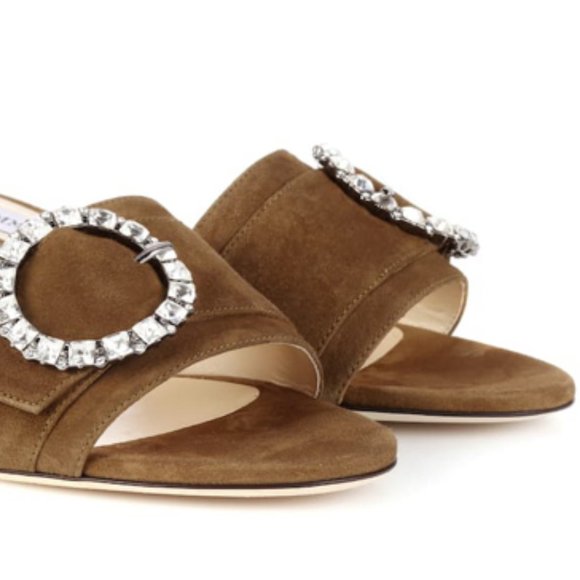 Jimmy Choo Granger 35 Embellished Suede Sandals 40 - Picture 5 of 16